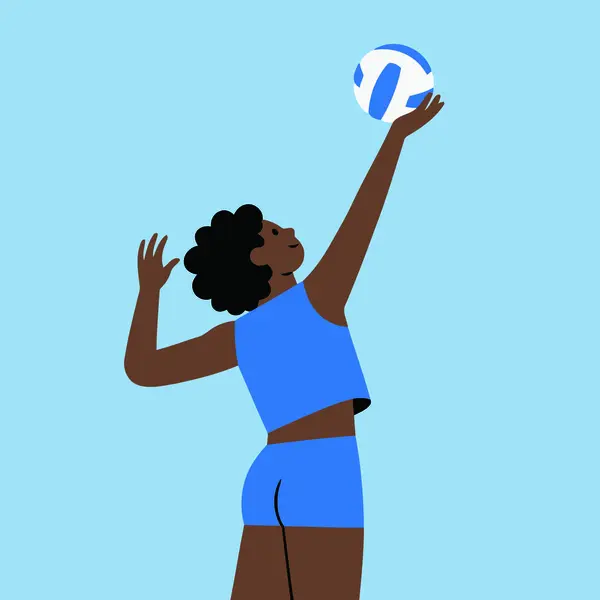 Kadın Afrikalı Amerikan voleybol oyuncusu