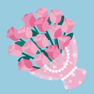 Bir buket pembe çiçek..