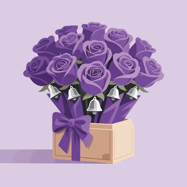 Hediye kutusunda bir buket gül.