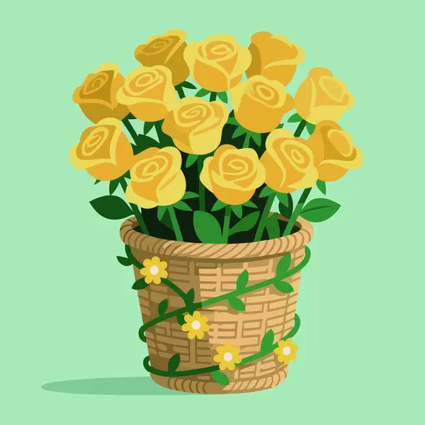 Gül vektörlü sepet