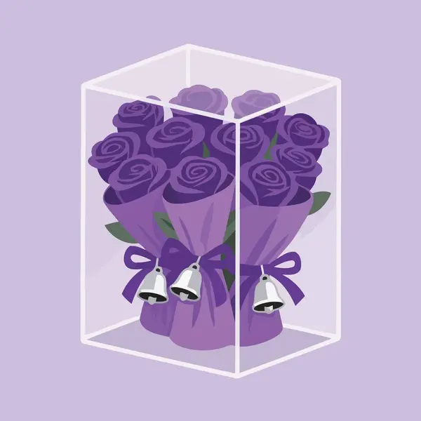 Beyaz arka planda bir kutuda gül buketi