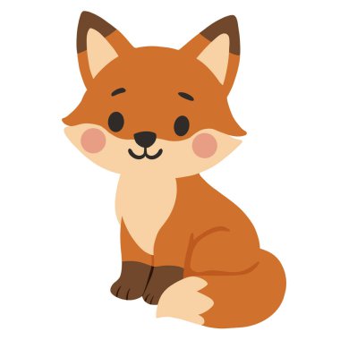 Çok sevimli bir tilki çizimi. Bu büyüleyici orman hayvanı çocuk kitapları, eğitim malzemeleri, çocuk resimleri, çıkartmaları, tebrik kartları veya orman temalı dekorlar için mükemmeldir..