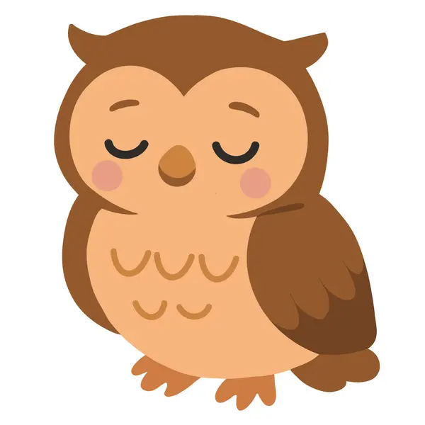  Sevimli çizgi film tarzı baykuş çizimi. Bu büyüleyici orman hayvanı çocuk kitapları, eğitim malzemeleri, çocuk resimleri, çıkartmaları, tebrik kartları veya orman temalı dekorlar için mükemmeldir..