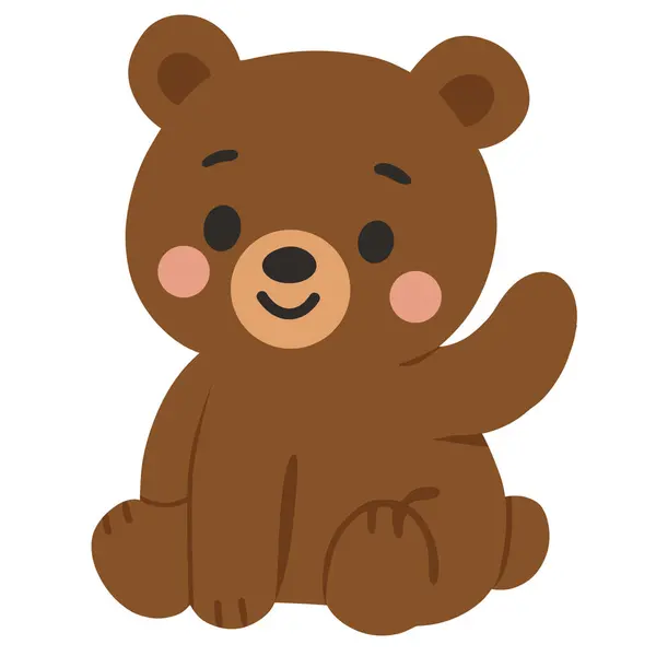 Sevimli çizgi film stili ayı çizimi. Bu büyüleyici orman hayvanı çocuk kitapları, eğitim malzemeleri, çocuk resimleri, çıkartmaları, tebrik kartları veya orman temalı dekorlar için mükemmeldir..