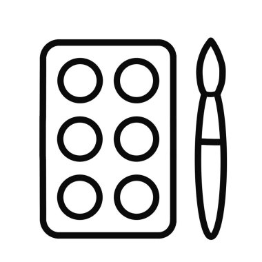 Okul malzemelerini içeren siyah çizgi ikonu. Eğitim sitelerinde, okula dönüş promosyonlarında, bilgi grafiklerinde, ders planlarında, çocuk malzemelerinde ve mobil veya internet uygulamalarında kullanmak için mükemmel.