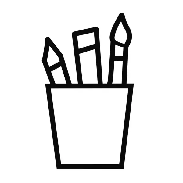 Okul malzemelerini içeren siyah çizgi ikonu. Eğitim sitelerinde, okula dönüş promosyonlarında, bilgi grafiklerinde, ders planlarında, çocuk malzemelerinde ve mobil veya internet uygulamalarında kullanmak için mükemmel.