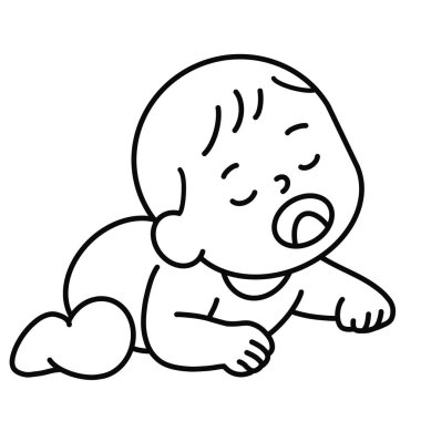 Bu minimalist vektör illüstrasyonu bebek temalı boyama kitapları, eğitim malzemeleri, bebek tasarımı, doğum duyuruları, ebeveynlik blogları, bebek partisi davetiyeleri ve bebekle ilgili ürünler için mükemmeldir..