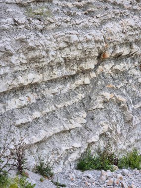 Dinozor çağının deniz kıyısındaki beyaz kayalıklarda jeolojik bir fenomen. Deniz kıyısındaki eşsiz uçurumlar
