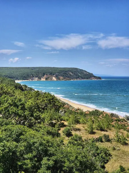 Deniz manzarası çok güzel. Sahilde büyülü bir yer. Gök mavisi suyu olan deniz koyunda..