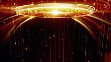 Parlayan Altın Portal Bilim-Kurgu Enerji Animasyonu