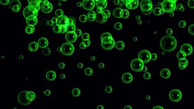  Açık Yeşil Arkaplanda Yumuşak ve Renkli Yüzen Kabarcıklar 