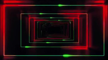 Parlayan Mor ve Mavi Altıgenli Geleceğin Tüneli