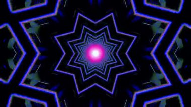 Hipnotik Renkli ve Parlak Fraktal Çiçek Desenli Canlandırma