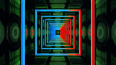 Renkli Neon Tüneli Canlandırma Arkaplanı 