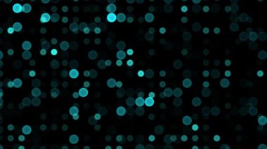Soyut Mavi Bulanık Işık Parçacıkları Animasyon Arkaplanı, Rüya Yumuşak Parlayan Bokeh Noktaları, 4k