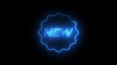 Yeni yıl neon etiketi ile siyah zemin üzerinde yeni yılın yeni yılı