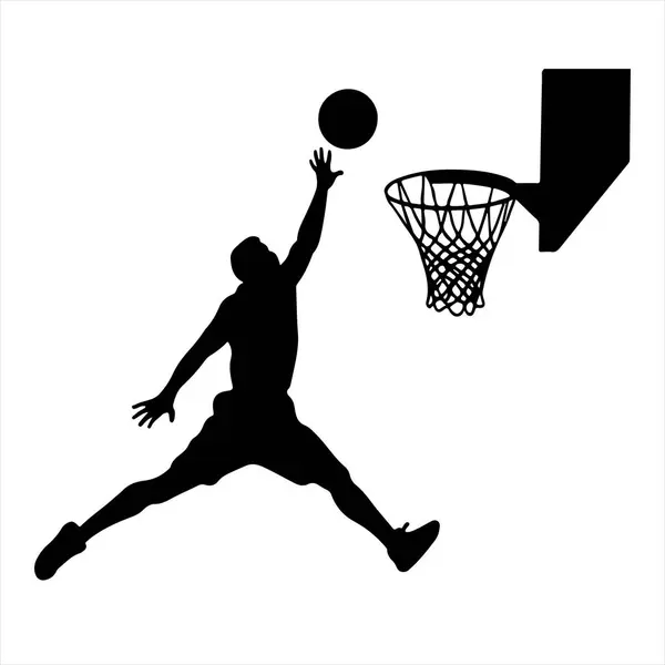 Sports Designs & Apparel için Basketball Sunk Sunk Siluet Vektör Clipart