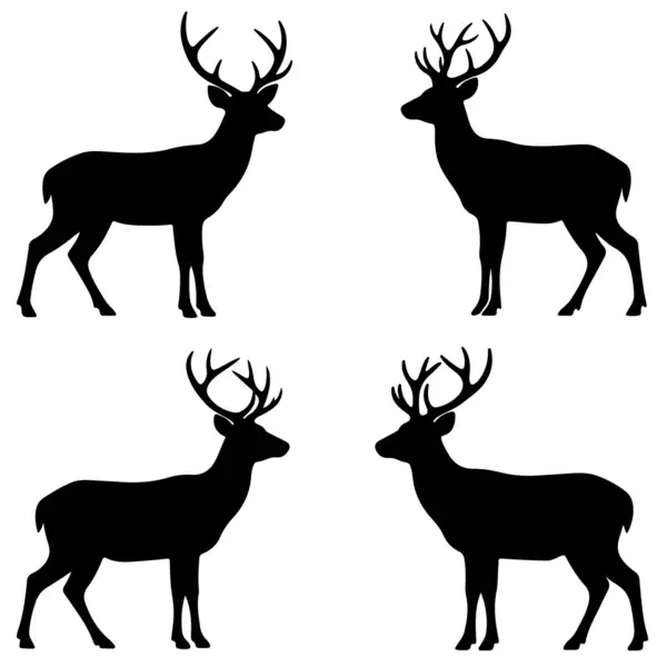 Geyik Silueti Klip Sanatı Buck Vahşi Yaşam Vektör Grafikleri Avlıyor