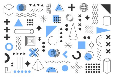 turuncu ve siyah memphis arka planı, geometrik, memphis, Bauhaus şekilleri. Memphis elementleriyle modern vektör soyut tasarımı