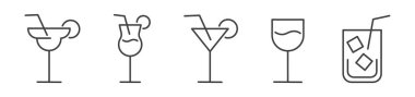 Düzenlenebilir felçli içecek ve içecek simgeleri