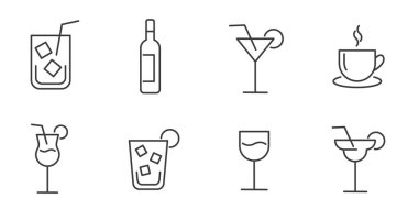 Düzenlenebilir felçli içecek ve içecek simgeleri