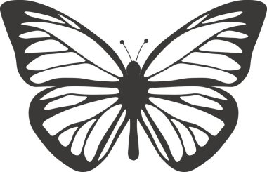 Siyah kelebek siluetleri.,