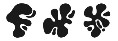 Rastgele damlalar. renk biçimi soyut biçim tasarımı basit yuvarlanmış Doodle soyut organik şekilleri sıvı bırakır