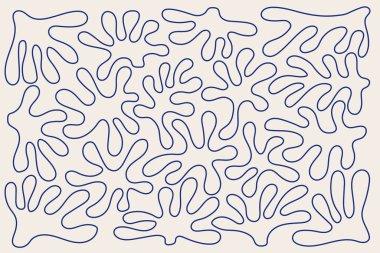 siyah damlacık matisse deseni, modern tarzda organik şekiller, kusursuz desenli arkaplan, vektör soyut botanik çiçek koleksiyonu tasarımı, damlacıklar Matisse soyut doğa yaprağı duvar kağıdı