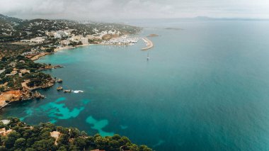Gökyüzünden Mallorca deniz manzarası 