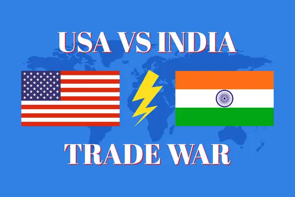 ABD, Hindistan Ticaret Savaşı Konseptine karşı. Bayrak Resimleriyle Gümrük Çakışması ve Küresel Ticaret Politikası