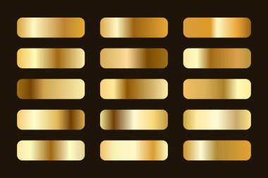 Lüks Tasarım İçin Metalik Altın Gradyan Koleksiyonu, Parlak Doku Örnekleri Ayarları