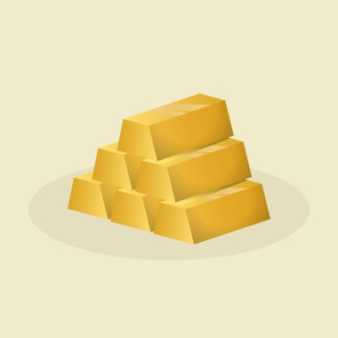 Altın Çubuk Simgesi Yığını, Servet, Yatırım, Lüks, Para ve Hazine Temsilcisi