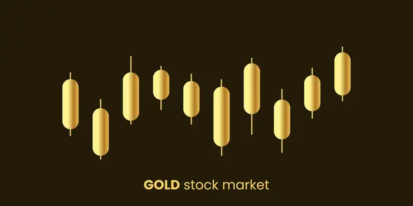 Altın Borsa Ticareti Eski Yatırım Grafiği ve 3D Altın Çubuk Çizim Tasarımı