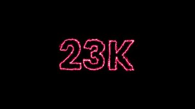 Siyah Arkaplanda 1K 'dan 100K' ya Neon Fire Number Counter Animation