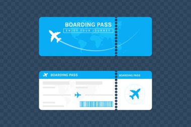 Uçak Seyahati için Uçuş Geçiş Şablonu İzole Bilet Vektörü Tasarımı