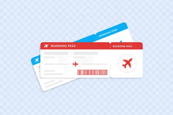 Boş uçak bileti, geçiş kartı illüstrasyonu