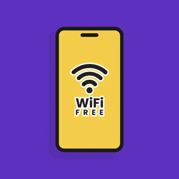 Düz dizaynlı Wi-Fi ile mobil arkaplan
