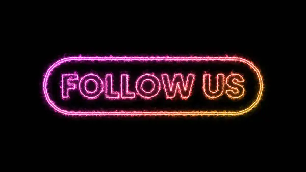 Neon takip düğmesi tasarımı sosyal medya platformları ve video içeriği için mükemmel