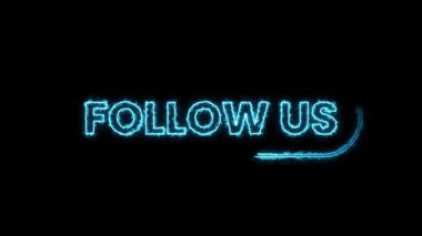 Sosyal medya platformları ve video içeriği için parlak neon takip düğmesi animasyonu mükemmel
