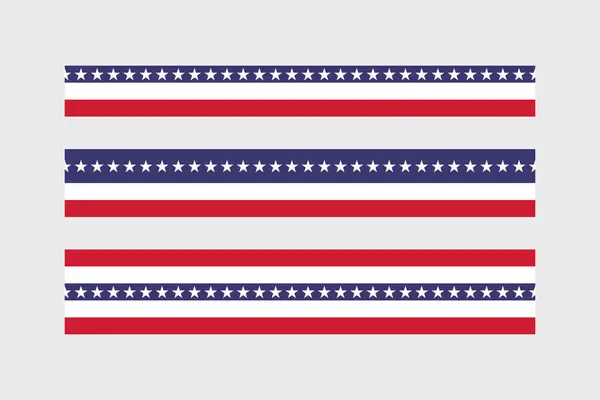 Yıldızlarla kırmızı ve mavi çizgili sınır. Vatansever Bağımsızlık Günü tasarımı için ABD bayrak kurdelesi