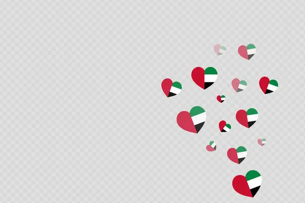 UAE Bayrak Desenli Uçan Kalp Sevgi ve Ulusal Vatanseverliği temsil ediyor