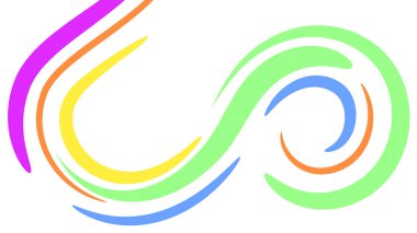 Renkli Hareket ve Dinamik Enerji İfadesiyle Soyut Eğri Çizgi Sanatı