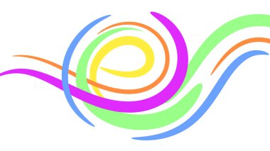 Modern Spor Teması için tasarlanmış, Dinamik Hareket Elementleri ile Renkli Soyut Eğri Çizgi Sanatı