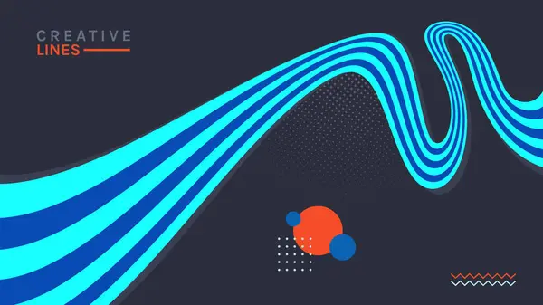 Dinamik Eğimli Çizgiler, Akan Çizgiler ve Teknolojik Hareket Biçimi ile Yaratıcı Soyut 3B Vektör Arkaplanı