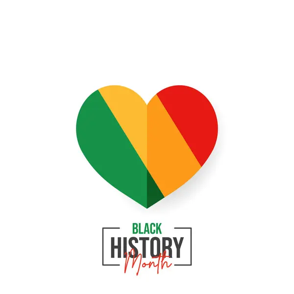 Şubat ayı kutlama tasarımı için renkli metin etiketli Siyah Tarih Ay kalp şeklinde etiket