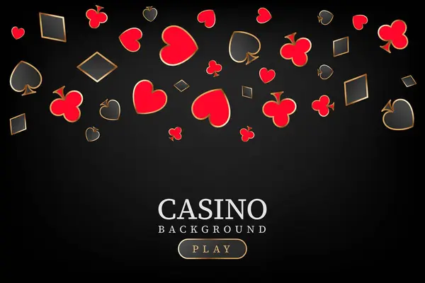 Karanlık arka planda yüzen kumarhane iskambil sembolleri