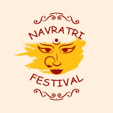 El çizimi navratri festivali etiketleri