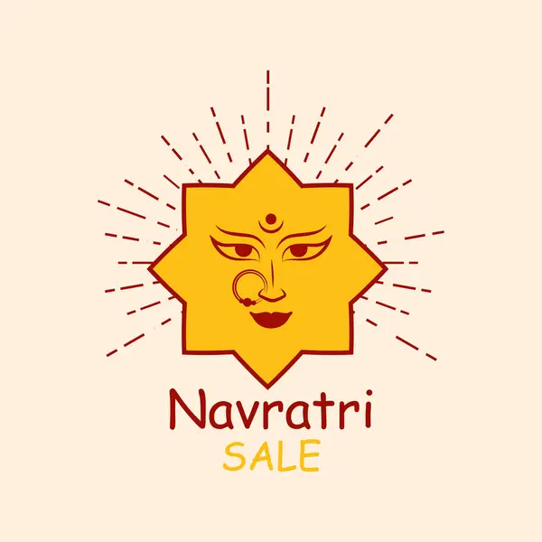El çizimi mutlu Navratri festivali tasarımı