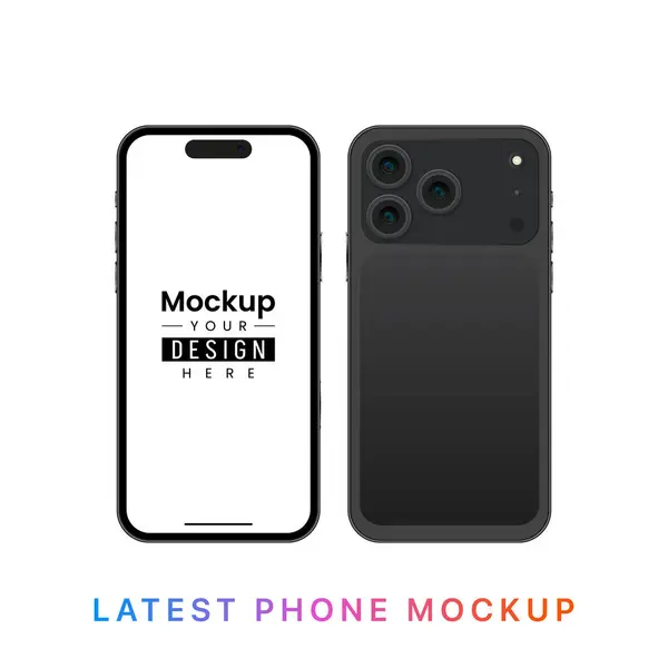 İzole Arkaplanda Mobil Ekran Şablonu ile en son iPhone Siyah Akıllı Telefon Yapılandırması