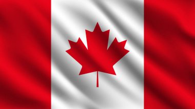 Kanada ulusal bayrağını sallayan vektör illüstrasyon tasarımı